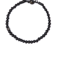Pulseira Masculina Zeng De Pedra Natural Ágata - Preto