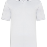 Polo Masculina Pima Cotton Gola V - Cinza