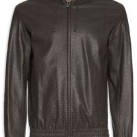Jaqueta Masculina De Couro Blouson - Marrom