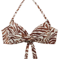 Parte De Cima De Biquíni Triângulo Brown Zebra - Marrom