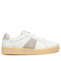 Tênis Masculino Em Camurça Com Detalhes De Couro - Off White