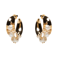 Brinco Feminino Argola Camila Perola - Dourado