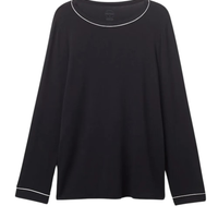 Blusa De Manga Comprida Em Modal - Preto