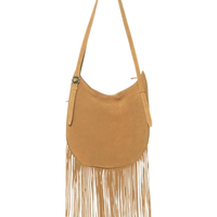 Bolsa Feminina Camurça Fringed Hobo Belt - Marrom