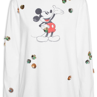 Camiseta Feminina Disney Mickey Long Sleeved - Branco