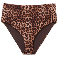 Calcinha De Biquíni Cintura Alta Classic Animal Print - Marrom