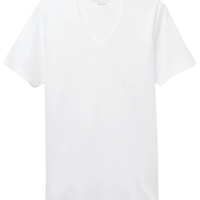 Camiseta Com Decote v Em Algodão Premium - Branco