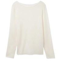 Blusa De Manga Comprida 100% Cashmere - Marfim