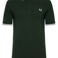 Polo Masculina Twin Tipped Regular Fit Em Piquet De Algodão - Verde