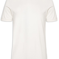 Camiseta Masculina Manga Curta Piquet Gola Textura - Branco