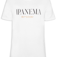 Camiseta Masculina Manga Curta Gola Careca Vintage Ipanema Serifado - Branco