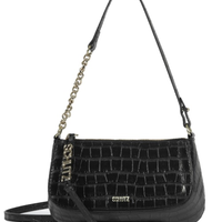 Bolsa Feminina Tiracolo Croco - Preto