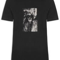Camiseta Masculina Manga Curta Gola Careca Vintage Tridente Areia - Preto