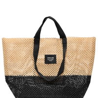 Bolsa Feminina Tote Tela Large Bicolor - Bege