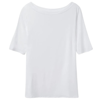 Blusa Com Gola Canoa Em Fresh Bamboo - Branco