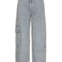 Calça Feminina Light Stripe Denim Carpenter Jeans - Azul