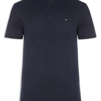 Polo Masculina Regular Fit Em Piquet Placket Interest - Azul