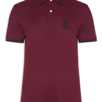 Polo Masculina Regular Fit Holiday Crest - Vermelho