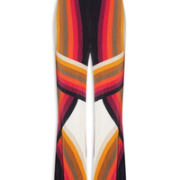 Calça Feminina Reta Plisse Onda - Laranja