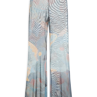 Calça Feminina Flare Tule Folhagem - Azul