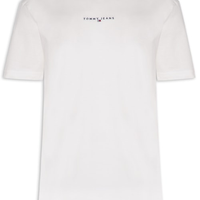 Camiseta Masculina Relaxed Fit Linear Logo - Branco