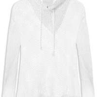 Camisa Feminina Capuz Layers Tela - Branco