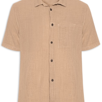 Camisa Masculina Carmel Manga Curta - Bege