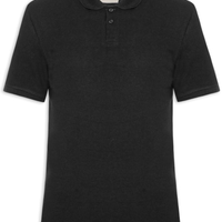 Polo Masculina Slim Logo Gola - Preto