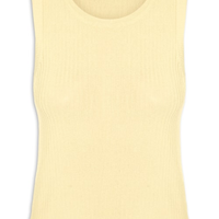Regata Feminina Tricot Canelada - Amarelo