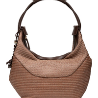 Bolsa Feminina Meia Lua Pingentes - Marrom