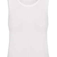 Regata Feminina Tricot Canelada - Off White