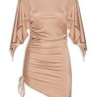 Blusa Feminina Ajustada Ao Corpo Com Franzidos - Bege