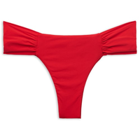 Calcinha De Biquíni Brasileira Com Drapeado Indonésia - Vermelho