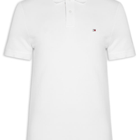 Polo Masculina Regular Fit Em Piquet Placket Interest - Branco