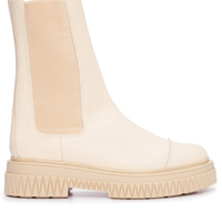Bota Feminina Chelsea Cano Médio Couro - Branco