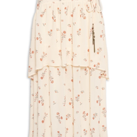 Saia Midi Estampa Aura - Bege
