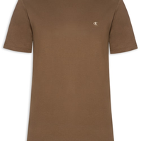 Camiseta Masculina Manga Curta Bordado - Marrom