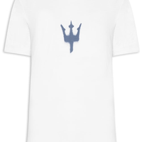 Camiseta Masculina Manga Curta Gola Careca Slim Rough Tridente Spray - Branco