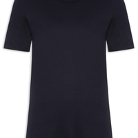 Camiseta Masculina Interlock Fio 50 Gola Trabalhada - Azul