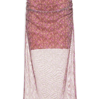 Saia Midi Estampa Violet - Roxo