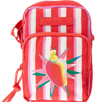 Bolsa Feminina Da Gema Listrado Silk Caju - Vermelho