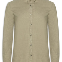 Camisa Masculina Em Linho Noronha Manha Longa - Verde