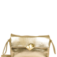 Bolsa Feminina Tiracolo Bubble Couro - Dourado