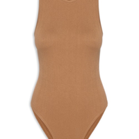 Body Comfy Sem Costura Decote Careca - Marrom