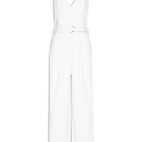 Macacão Feminino Linho Com Cinto - Branco