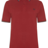 Polo Masculina Twin Tipped Regular Fit Piquet Algodão - Vermelho