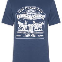 Camiseta Masculina Estampada Two Horse - Azul
