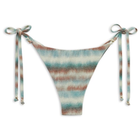 Calcinha De Biquíni Brasileira Com Amarração Glittery Tie-Dye - Azul