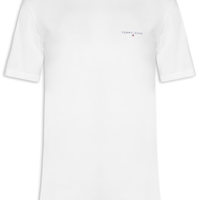 Camiseta Masculina Básica Regular Fit Linear Chest Em Algodão - Branco