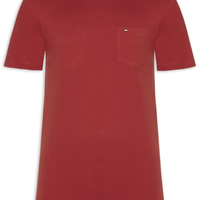 Camiseta Masculina Regular Fit Solid Pocket - Vermelho